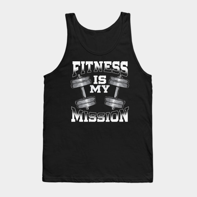 Fitness Is My Mission Motivated Weightlifting Gym Tank Top by theperfectpresents